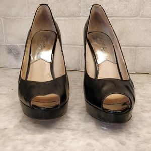 Michael Kors black peep toe pumps